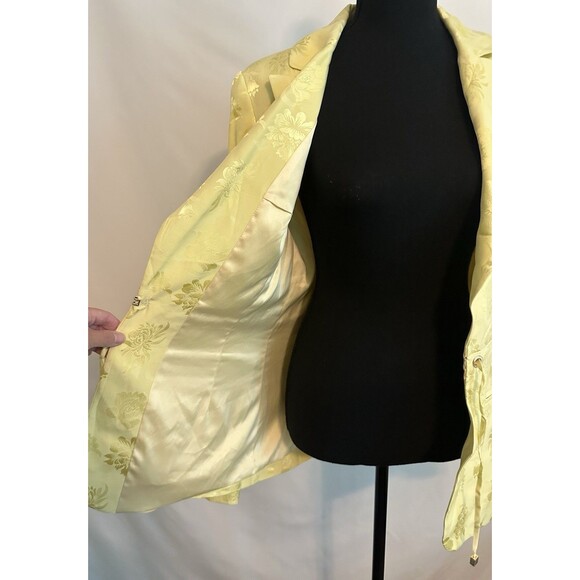 Guess Marciano Butter Yellow Floral Blazer Feminine Women's US‎ SMALL EU 40 - Picture 5 of 16